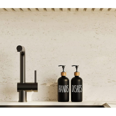 Glass Soap Dispenser for Kitchen & Bathroom Sinks | Modern Farmhouse Decor