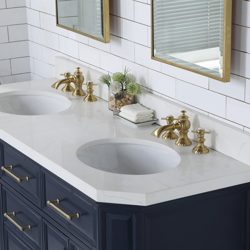 Palace 60'' W Vanity, Monarch Blue, Satin Gold