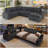  130" U-Shaped Sectional Sofa Bed with Chaise, Pull Out Sleeper and Storage, 7-Seater Convertible Couch for Living Room, Gray Faux fur-1092985305