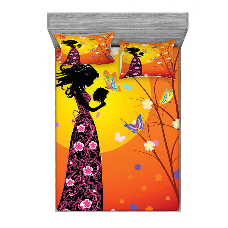 Microfiber Sheet Set, Queen Sheet Set with Fitted Sheet