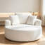 Canapé simple de 53,9 po en chenille avec nuage, tonneau surdimensionné incurvé avec 3 coussins décoratifs, support en mousse et à ressorts, aucun assemblage requis pour le salon, la chambre à coucher, beige-131138971