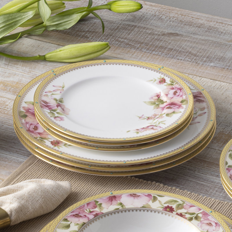 Ensemble de 4 grandes assiettes Noritake Hertford, 10 1/2 po