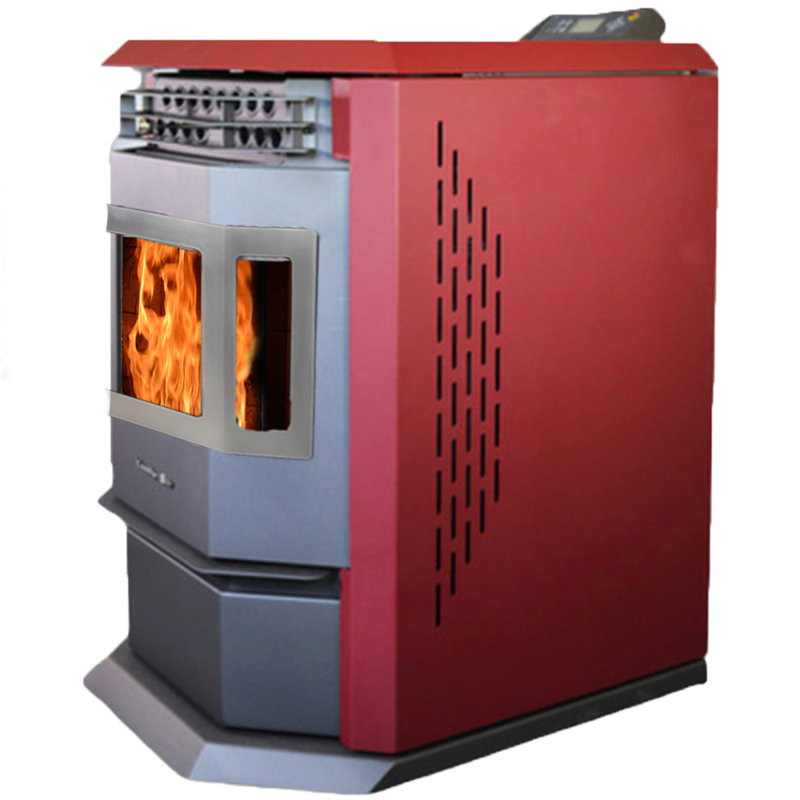 2800 sq. ft. Direct Vent Wood Pellets Free Standing Stove, Burgundy