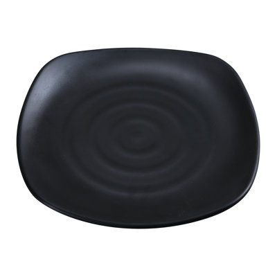 Assiette plate carrée en mélamine Black Pearl