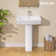 Rectangular Pedestal Bathroom Sink With Overflow