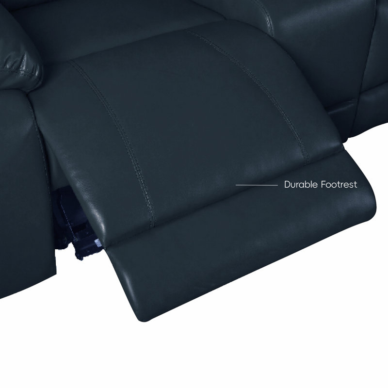 Canapé modulaire inclinable en similicuir 6 places, Blue