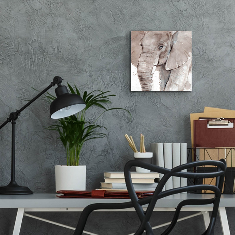  «Elephant Grooves 1» par Annie Warren, art mural en verre acrylique, 12 po x 12 po