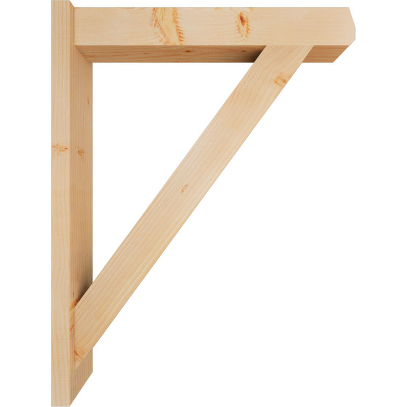 Traditional Craftsman Rustic Wood Outlooker, 5 1/2" W Douglas Fir (Smooth), 28" D x 36" H