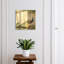 Key cabinet for wall, Opens to the left, 30x30x5, White, Peacock against a background of exotic plants and leaves, 