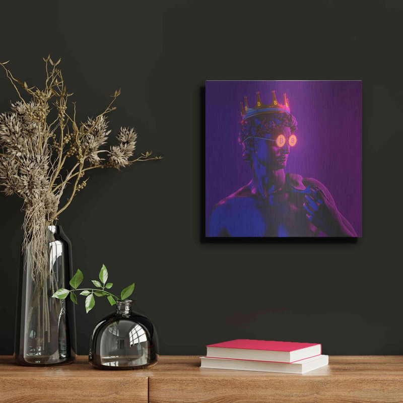 Luxe Michel Art «Michelangelo Bitcoin David» par Lux «Michelangelo Bitcoin David» par Luxe Metal Portfolio, H 12 po x l 12 po