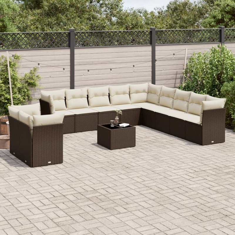 Grand canapé modulaire en rotin PE Vidaxl