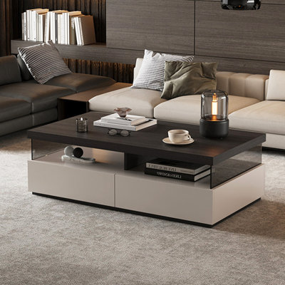 Table basse rectangulaire avec rangement pour petit appartement