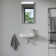 D-Code Ceramic Rectangular Wall Mount Bathroom Sink with Overflow