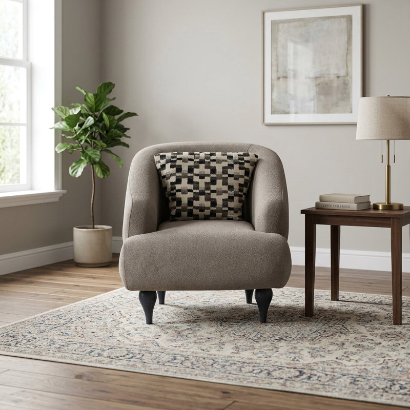 Fauteuil d'appoint rembourré et rembourré Damla