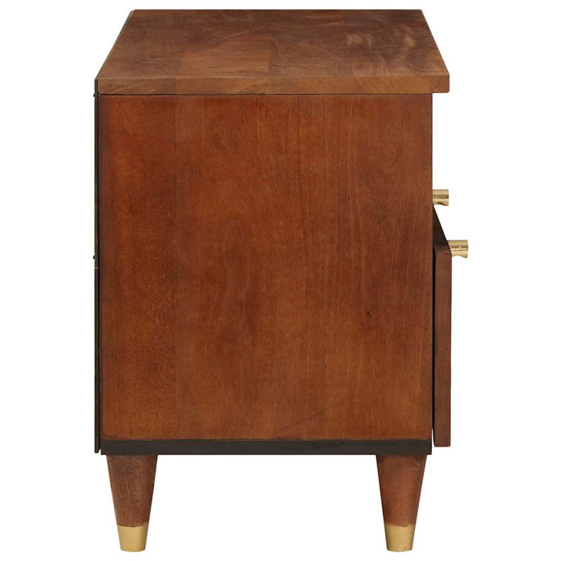 TV Cabinet with Drawer with Shelf Brown Solid Mango Wood Living Room