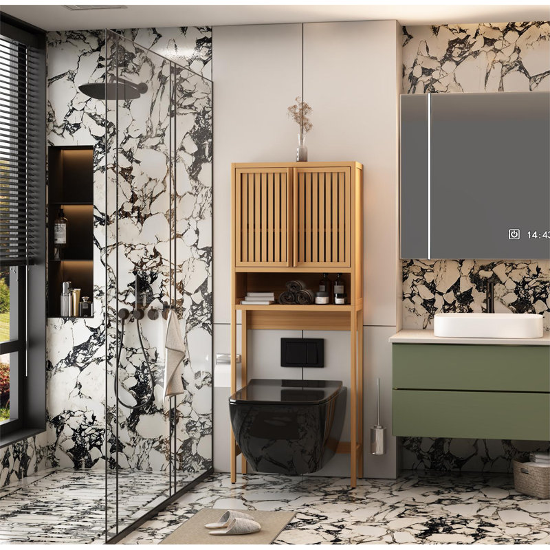 Armoire de rangement au-dessus de la toilette