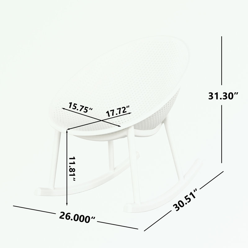 Ensemble de chaises berçantes 2 pièces avec pieds robustes, Blanc