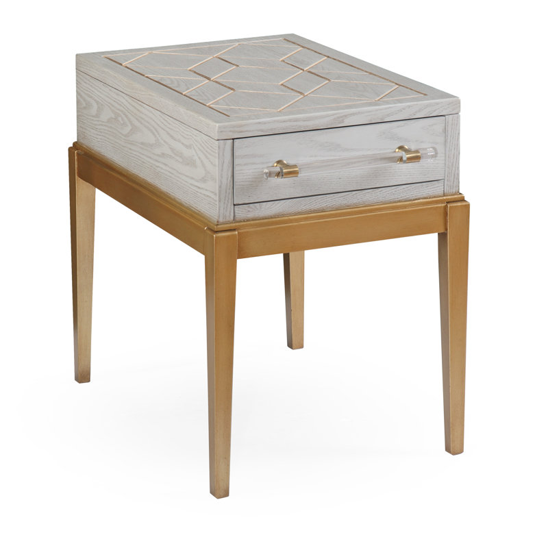 Table de bout avec rangement Updegraff, 23" H x 17" W x 25" D, Gris