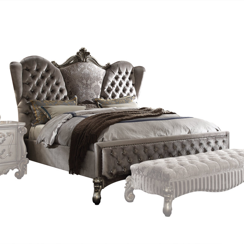 Nekoma Upholstered Standard Bed, California King, Antique Platinum