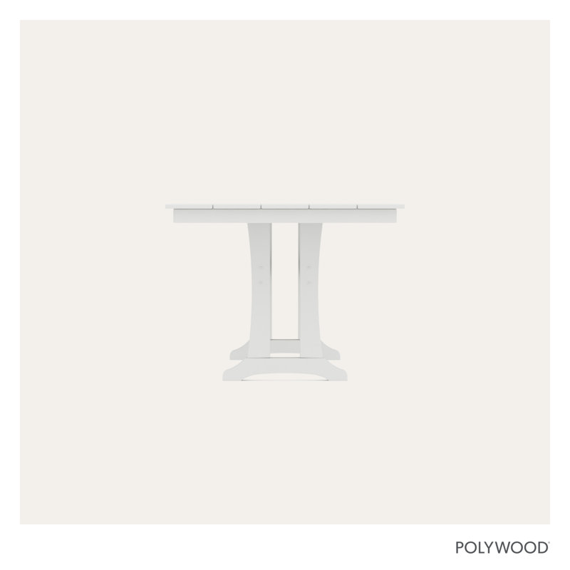 POLYWOOD Tables Trestle 37.75" x 72.25" Dining Table, White