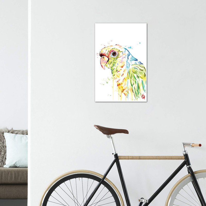 «Parrot» par Lisa Whitehouse - impression d'art graphique, Pas de tapis, H 60 po x l 40po x P 1,5 po, Toile tendue