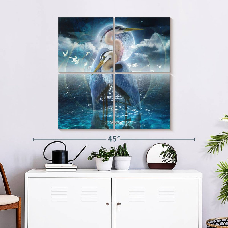 Brampt Celestial Egrets II, 32" H x 32" W