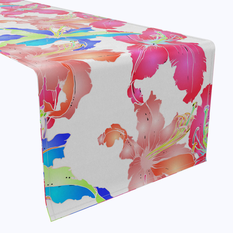 Floral 88 Cotton Table Runners, 72" x 16"
