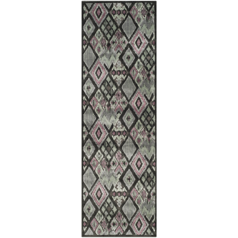Wanda Ikat Viscose Hand Woven Area Rug, Rectangle 74 x 229 cm