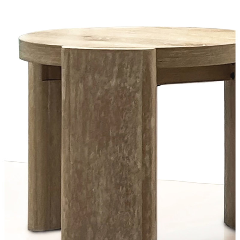 Table de bout ronde avec finition contemporaine, bois d'ingénierie et chêne - finition, 20 po de profondeur, 18 po de hauteur dans le goût, avec placage, diamètre, hauteur