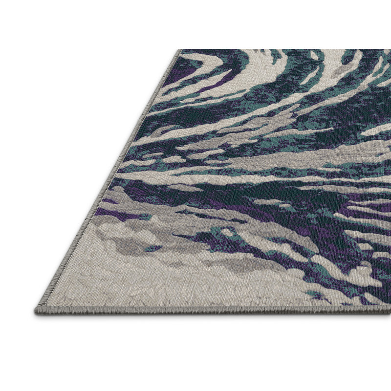 Machine Washable Gray Area Rug, Runner 2' x 4'
