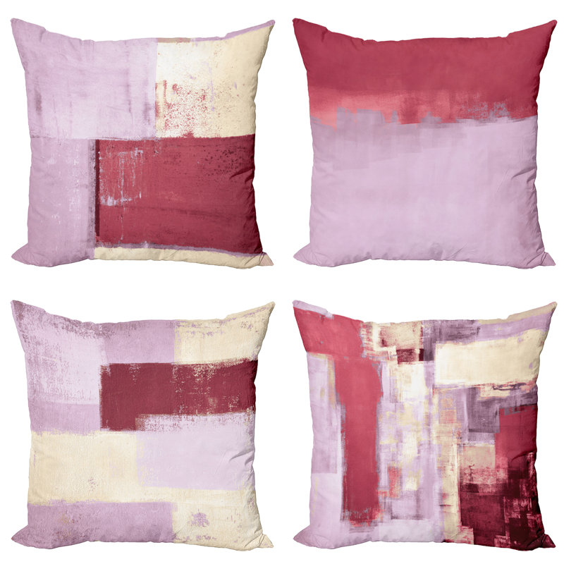 Reversible Pillow Cover, 20" H x 12" W, Mauve Raspberry / Eggshell