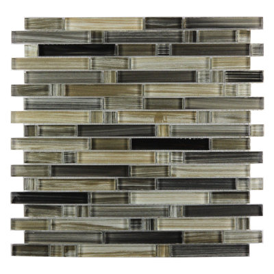 Carreau de mosaïque linéaire pour mur et piscine en verre teinté 12 po x 12 po Handicraft