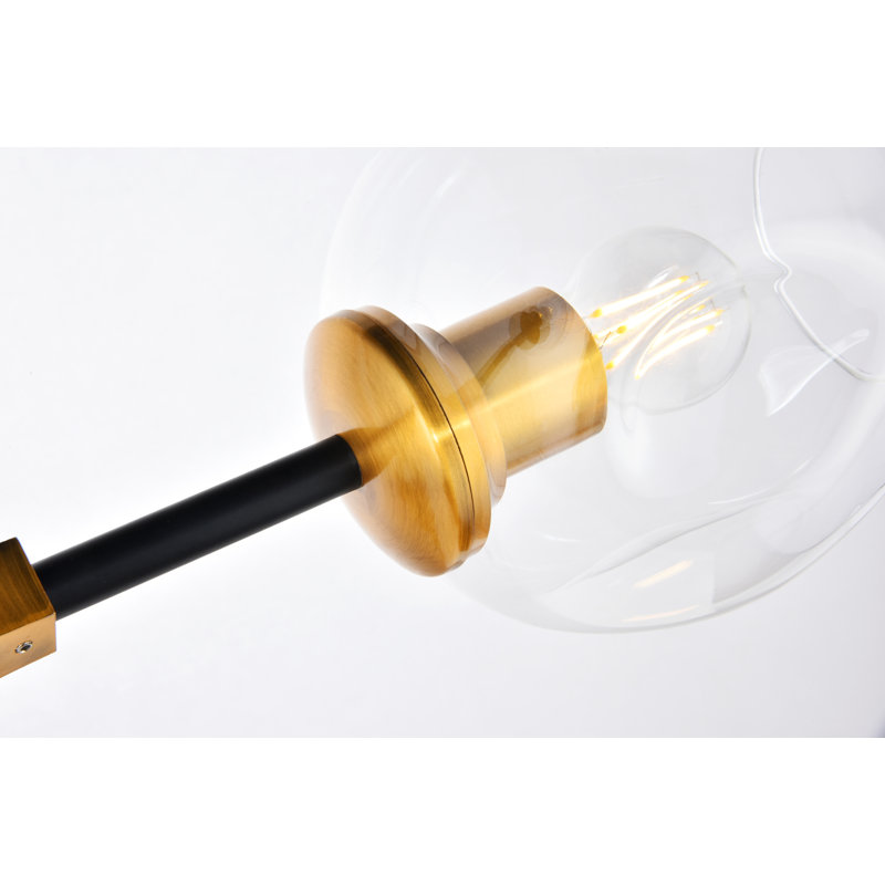 Graziano Armed Sconce, Light Antique Brass/Flat Black