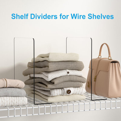 Shelf Dividers Closet Organizer -  Acrylic Clear Sturdy Separate For Clothes Purse - Adjustable Space Saver Easy Install For Home Organization Enthusiasts 8 Pack