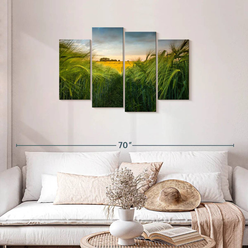 Harnek Green Wheat Field, 27" H x 43" W