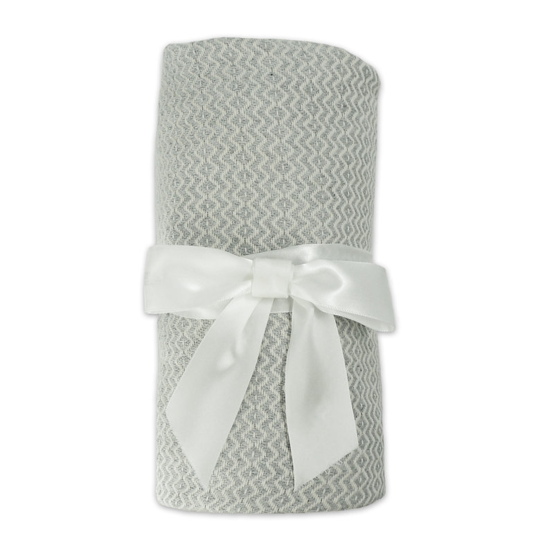 Jeté 100% coton Dacion, Gris clair géométrique
