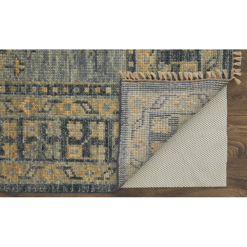 Fillmore Transitional Medallion, Blue/Gray, 2'-6" X 8' Runner, Runner 2'6" x 14'