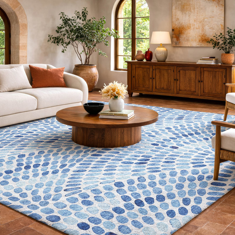 Tapis à poils longs Premium ADS186, Bleu, 10 pi x 14 pi