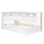 Lit de jour simple en bois avec tablettes de rangement, USB et lit gigogne-253392755