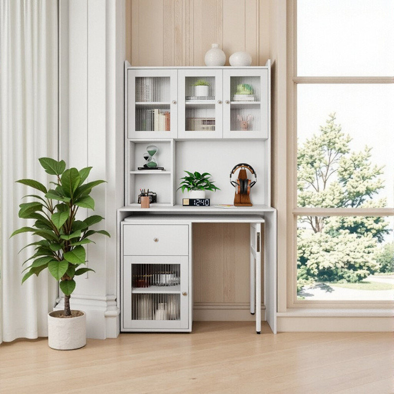 Latitude Run® Versatile Rotating Computer Desk with Ample Storage ...