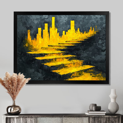 «Cityscape Geometric Pulse I» - art mural paysage urbain