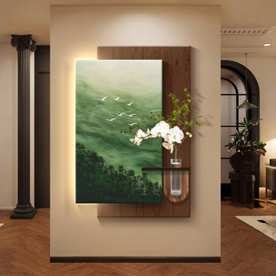 Brown + Green Rectangle Sandstone Wall art