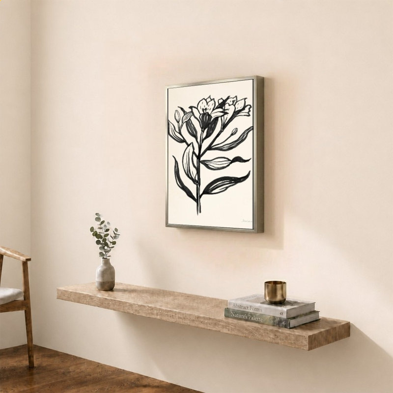 «Ink Flower I Cream» par Sara Zieve Miller - Impression sur toile