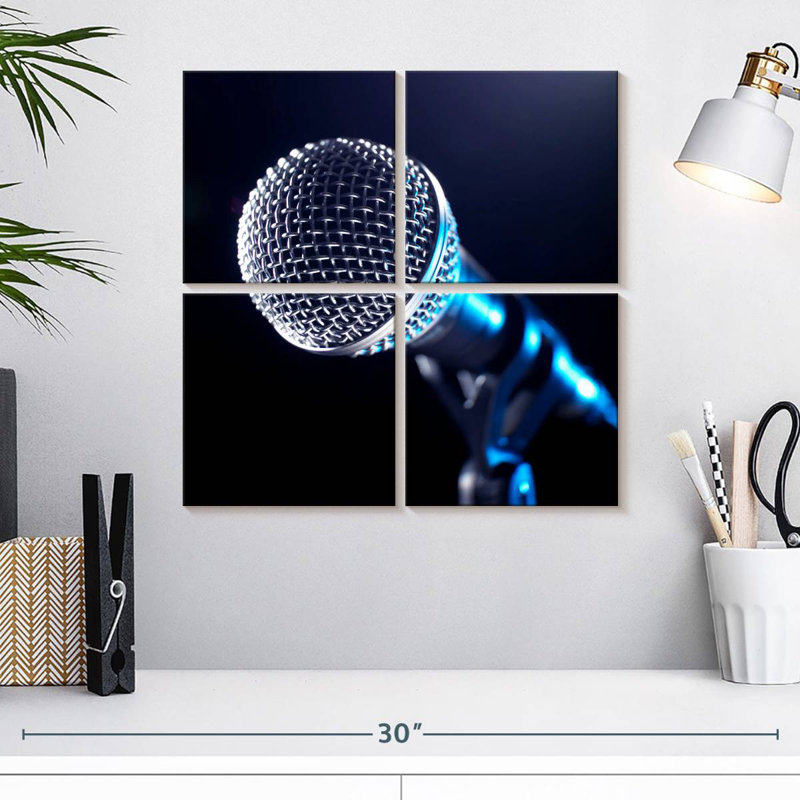 Abarca Microphone On A Stand, 18" H x 18" W