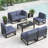 7 - Piece Outdoor Modular Sectional Set with Coffee Table-1891110448