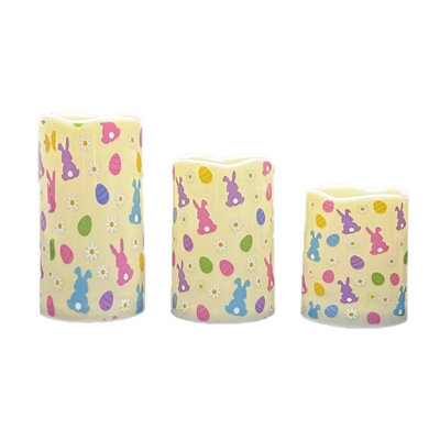 Bunny Easter Egg Flickering Flameless Candles With Remote LED Candles Battery Operated With Electrical Candles For Tables Easter Decoration