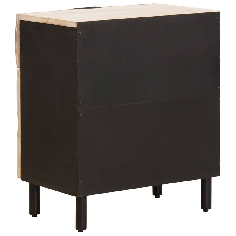 50cm W Solid Wood Bedside Table, White