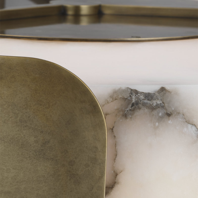 Anne-Marie Barton Armise 28" Drum Chandelier, Mottled Brass