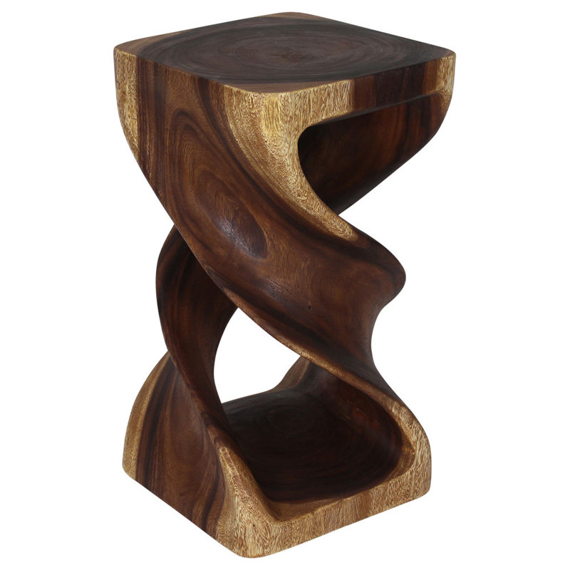 Ahliya Solid Wood Block End Table Set, Gray, 26" H x 12" W x 12" D