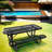 6 Ft. Rectangular Outdoor Steel Picnic Table With Umbrella Pole